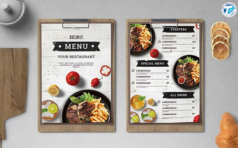 Thiết kế menu chuyên nghiệp giúp tăng doanh số